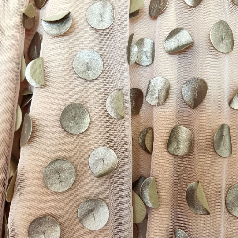 NWOT Eva Franco Anthropologie Gold Shimmer Spot Skirt - Picture 5 of 9